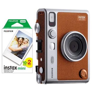 Instax Mini Evo Kahverengi 20'li Film ve Fotoğraf Makinesi