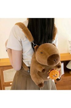 bilger Capybara Peluş Çanta Sevimli Yumuşak Sırt Çantası 30cm