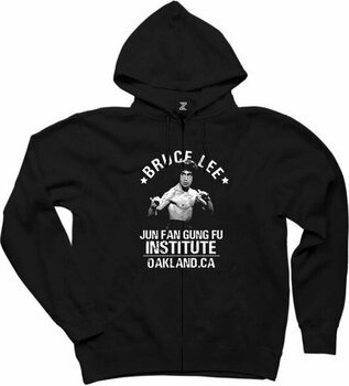 Bruce Lee Face Siyah Fermuarlı Kapşonlu Sweatshirt Siyah 4xl