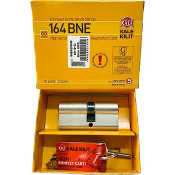 Kale Kilit Çelik Kapı Kilidi 164 Bne Bilyalı Barel Emniyet Kartlı 5 Anahtarlı Göbeği
