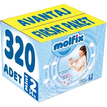 Molfix Bebek Bezi 2 Beden 3-6 Kg Mini 320 Adet Avantaj Fırsat Pk