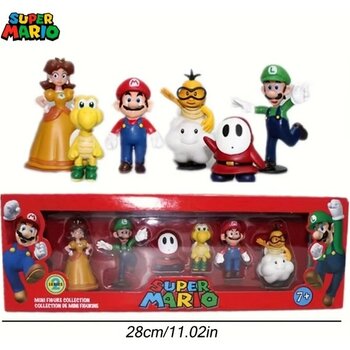 Süper Mario 6'lı Set Mario ,luigi, Yoshi, Prenses Figür Seti Oyuncaklar - tek