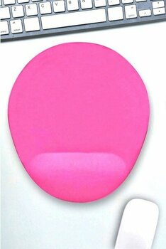 Boldy Bilek Destekli Mousepad - Kaymaz Mouse Ped - Fare Pedi - Oval Mouse Altlığı - Oval Mousepad - Mouseped - Pembe
