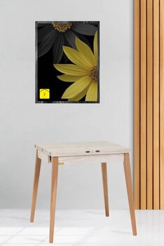 Vilinze Avanos Ahşap Katlanır Kanatlı Mdf Mutfak Masası - 70X70+70 (70X140) Cm