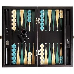 Meta Black Green Numeratörlü Masif Ahşap Tavla Siyah Yeşil