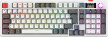 Rampage LOYAL Pro Beyaz-Gri RGB Red Switch Kablosuz Mekanik Oyuncu Klavyesi