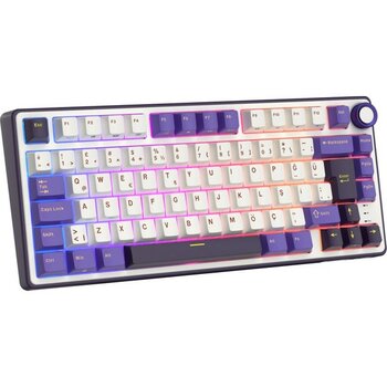 Royal Kludge R75 75% Kablolu Türkçe Gaming Klavye Oyun İçin Mekanik Tuşlarla Beyaz-Mor Renk - Beyaz - Açık Mor