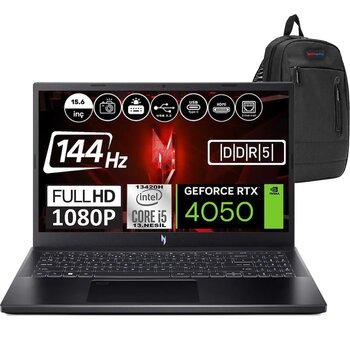 Acer Nitro V15 Anv15-51-57xv Intel Core I5 13420h Ddr5 32gb 1tb Ssd Rtx4050-6gb Windows 11 Pro 15.6" 144hz Fhd Taşınabilir Bilgisayar Nhqnbeyp05 + Zetta Çanta