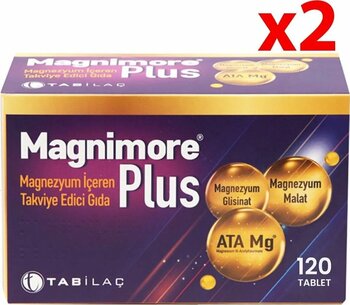 Magnimore Plus Magnezyum Içeren Takviye Edici Gıda 120 Tablet - 2 Adet