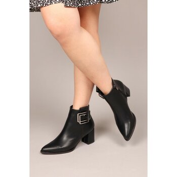 Birikon Ester Tokalı Topuklu Bot Siyah - 38