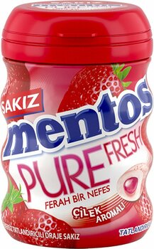 Mentos Pure Fresh Sakız Çilek Şişe 60 Gr 4 Adet