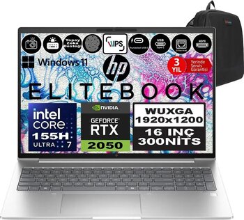 Hp Probook 460 G11 Intel Core Ultra 7 155H Ddr5 24GB 4tb SSD Rtx™ 2050 4gb 16" Wuxga IPS Windows 11 Pro Taşınabilir Bilgisayar 9Y7B8ETP08 + Zetta Çanta