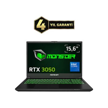 Monster Abra A5 V21.9.5 Core 7 240h 32 Gb 1 Tb Ssd 4 Gb Rtx3050 15.6" W11h Dizüstü Bilgisayar