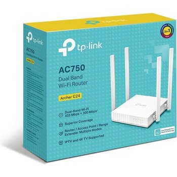TP-Link Archer C24, AC750 Mbps, Ebeveyn Denetimleri, All-in-one( Router, Access Point, Range Extender) Modları, Dual-Band Wi-Fi 5 Router