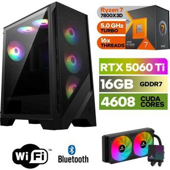 Şafak-Gaming Pc Ddr5-Rtx 5060Tİ 16GB -Ryzen 7 7800XD – 32 GB Ddr5 Ram –  1 Tb M.2 SSD 5000 4000 – 240MM Sıvı Sogutma -Windows 11 Pro- - 32GBRAM