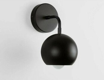 Riolight  Retro,vintage,rustik Siyah 1XE27 Duylu Siyah Duvar Aplik Glop ÇAPI:15CM