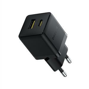 Baseus Usb-C+ Usb-A 30W Palm Hızlı Ev Şarj Adaptörü - Siyah