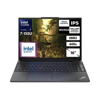 Lenovo ThinkPad E16 G2 Ultra 7 155u 32 GB RAM 4 TB SSD Intel Graphics 16" Wuxga FreeDOS Notebook 21mbs0q9zxat15