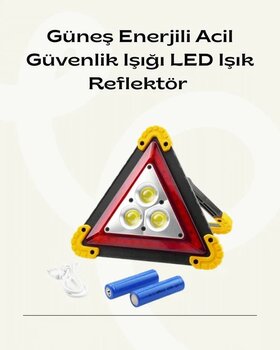 Solar Şarjlı Üçgen Led Park İkaz Lambası