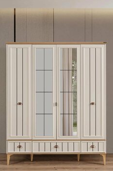 BuğdaycıGrup Bella 4 Kapaklı Gardırop Genç Odası Gardırop 169 Cm Premium Dolap