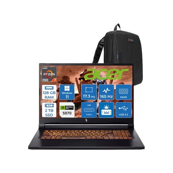 Acer Nitro V 17 Ai Anv17-41-r3h8 Nh.qzkey.001h34 R7-260 128 Gb 2 Tb Ssd 8 Gb Rtx5070 17.3" W11h Dizüstü Bilgisayar + Zetta Çanta