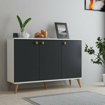 Ferniso Bohem 120 cm Konsol - Beyaz - Antrasit
