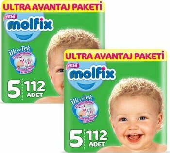 Molfix Bebek Bezi 5 Beden 2’li Ultra Avantaj Paketi 224 adet 11-18 Kg