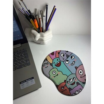 Monster Bilek Destekli Mouse Pad - Beyaz