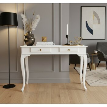 Wooding Mobilya 100 cm Masif Lükens Beyaz Çalışma Masası - 100x60