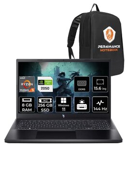 Acer Nitro V15 R5 7535hs 8gb 256gb Ssd Rtx2050/4gb 15.6'' 144hz Fhd W11p Gaming Laptop & Per4 Çanta