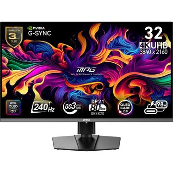 MSI Msı 31.5" Mpg 322URX Qd-Oled 0.03MS 240HZ Hdmı-Dp Typec Gaming Monitör 3840X2160 - 5 ms - 60 Hz