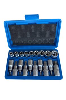 Hırdavat Profesyonel 19 Parça 1/2\" Lokmalı Torx Takımı Seti - Krom Vanadyum Çelik