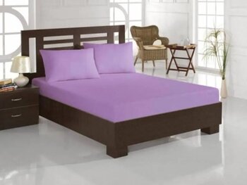 Penye Lila Lastikli 100x200 cm Tek Kişilik Çarşaf