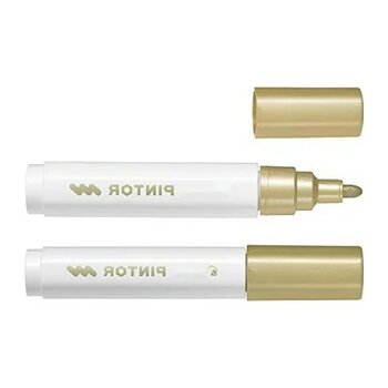 Calperia Ergonomik Su Bazlı Pigment Mürekkepli Boya Markörü, Altın Renk