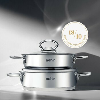 Nehir Silver 4 Parça Paslanmaz Çelik Sahan Seti (18-20 cm) - Gümüş