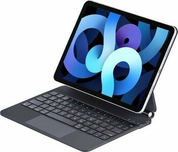 Five-E Apple iPad Air 6 11 Inc (2024 2025) Bluetoothlu Touchpadli Manyetik Kapaklı Magic Ingilizce Q Keyboard A2902 A2903 - Siyah