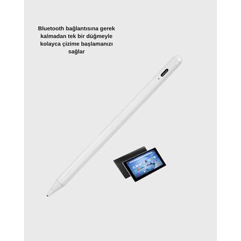 Akıllı Dokunmatik Kalem Type-c Şarjlı, Manyetik, Apple Uyumlu Pencil Alternatifi Stylus Pen Standart