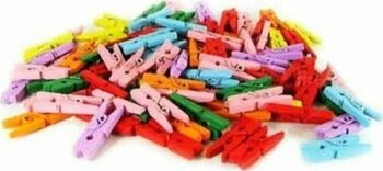 Küçük Renkli Mini Mandal 25 Li Paket Mini Ahşap Mandal Fotoğraf M