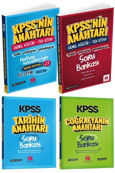 Anahtar Kitap 2026 Kpss'nin Anahtarı Genel Kültür Pratik Notlar Ve Genel Kültür Soru Bankası Seti 4 Kitap