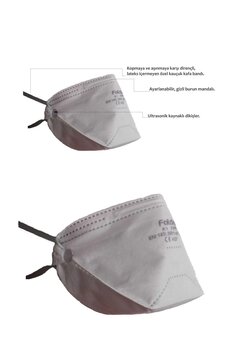Nadom 10 Adet Katlanır Tip Toz Maskesi Beyaz Iki Lastikli Burun Koruma Telli Maske
