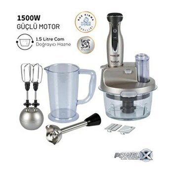 Tefal Activflow Expert 4 Bıçaklı 1500W Güç 1,5 Litre Cam Hazneli Blender & Doğrayıcı Mutfak Robotu - Gümüş