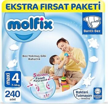 Molfix Maxi No:4 240'lı Bebek Bezi