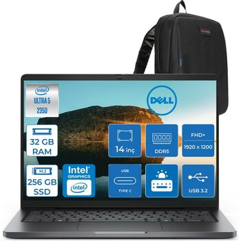 Dell Pro 14 Intel Core Ultra 5 235U 4.9ghz 32GB Ddr5 256GB SSD Freedos Intel® Aı Boost 14 Inç IPS Fullhd+ (1920X1200) Taşınabilir Bilgisayar PC1425...