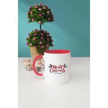 Merry Christmas Yılbaşı Hediyesi Kupa Bardak Kırmızı - 1 Adet - 300 ml