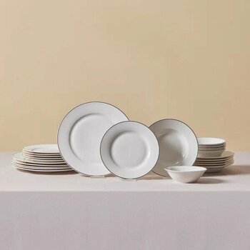 Karaca Elegance Bone Rebeca Platin Porselen 24 Parça Yemek Takımı