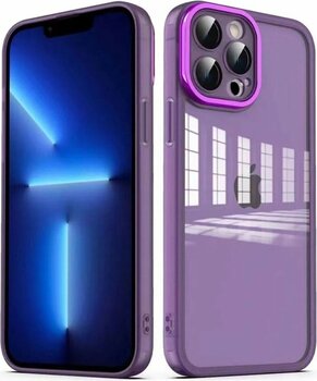 Apple Iphone 12 Pro Uyumlu Kılıf Kamera Korumalı Transparan Zore Post Kapak Derin Mor