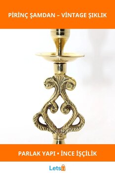 Letsii Zarif Pirinç Tekli Şamdan Vintage Dekoratif Aydınlatma