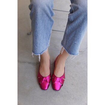 Laminta Goldie Fuşya Düz Casual Kadın Babet - 37