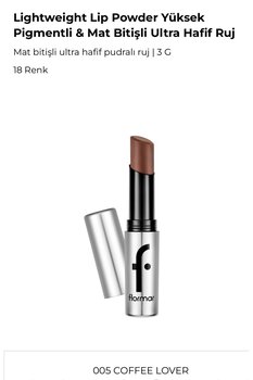 Flormar Lightweight Lip Powder - Mat Bitişli Ultra Hafif Ruj -
