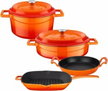 Lava Trendy 6 Parça Döküm Tencere Seti Turuncu